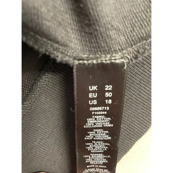 ASOS DESIGN Curve NWT Boyfriend Black LONG Pullover cardigan embroidered size 18 - Picture 10 of 11